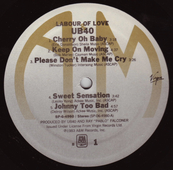UB40 : Labour Of Love (LP, Album, B -)
