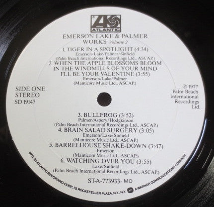 Emerson, Lake & Palmer : Works Volume 2 (LP, Album, MO )
