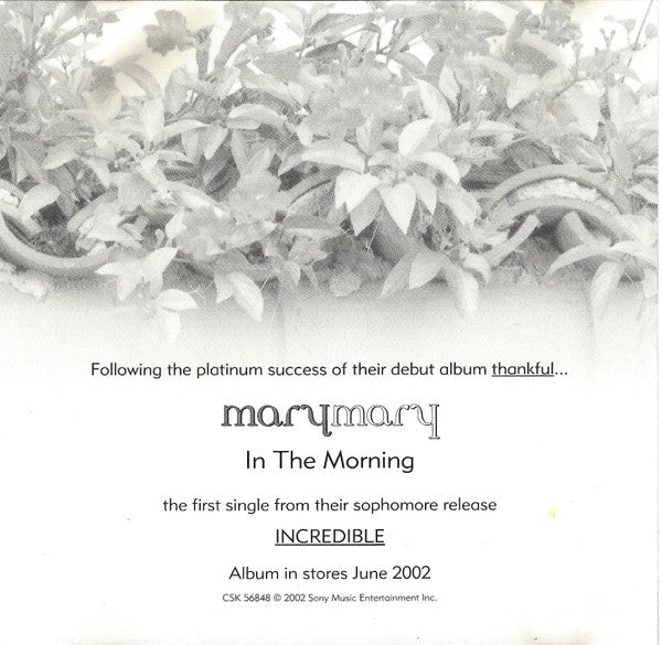 Mary Mary : In The Morning (CD, Single, Promo)