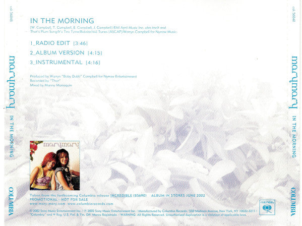 Mary Mary : In The Morning (CD, Single, Promo)