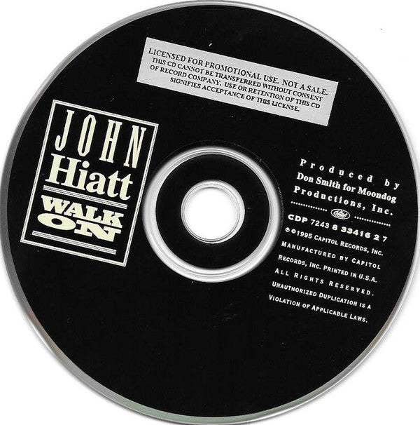 John Hiatt : Walk On (CD, Album, Promo)