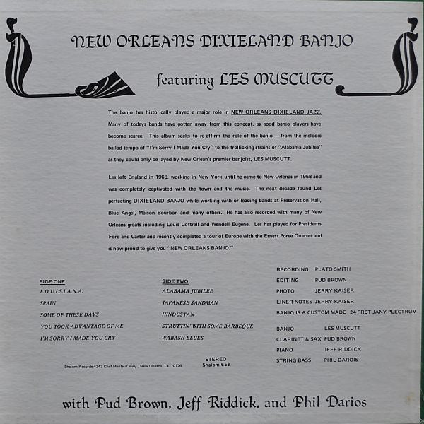 Les Muscutt : New Orleans Dixieland Banjo (LP, Album)