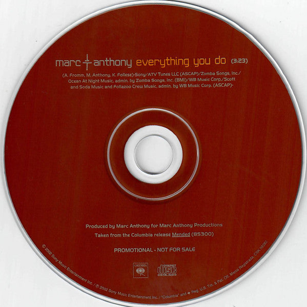Marc Anthony : Everything You Do (CD, Single, Promo)