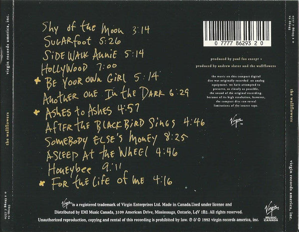 The Wallflowers : The Wallflowers (CD, Album)