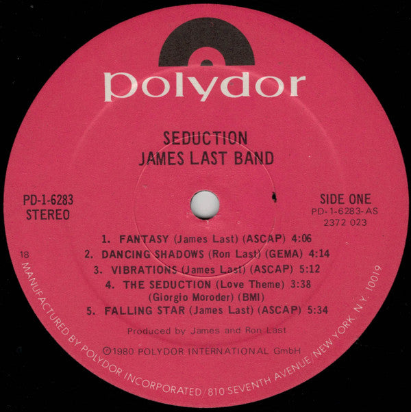 The James Last Band : Seduction (LP, Album, 18)