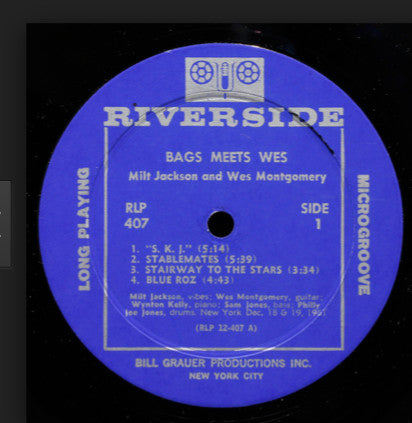Milt Jackson And Wes Montgomery : Bags Meets Wes! (LP, Album, Mono)