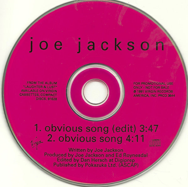 Joe Jackson : Obvious Song (CD, Single, Promo)