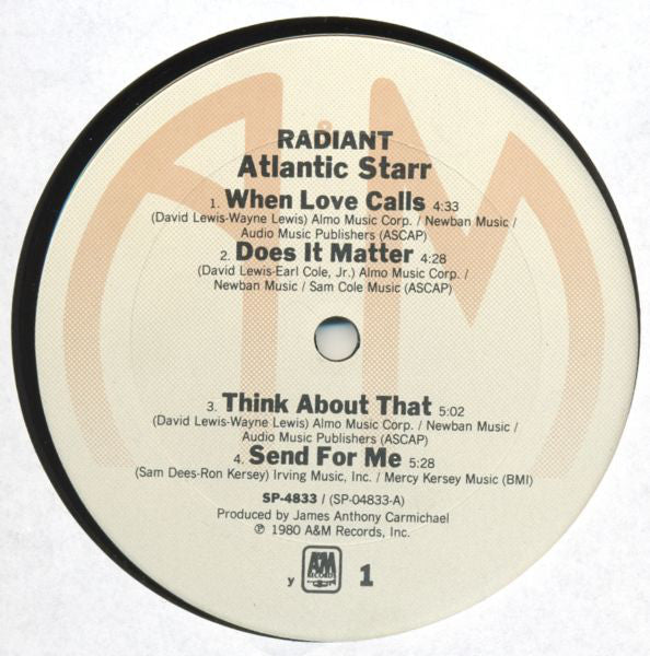 Atlantic Starr : Radiant (LP, Album, y -)