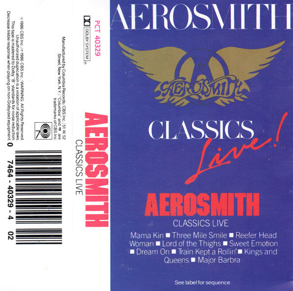 Aerosmith : Classics Live (Cass, Album)