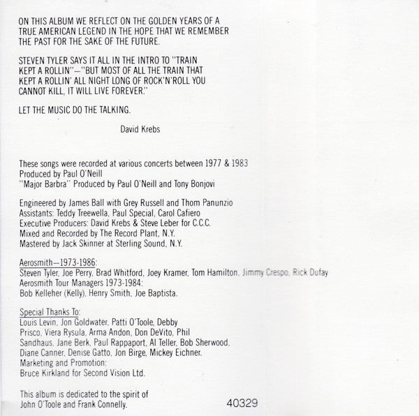 Aerosmith : Classics Live (Cass, Album)