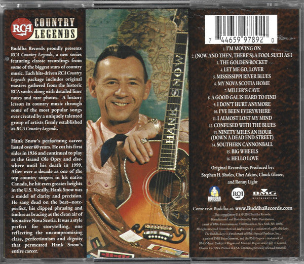 Hank Snow : RCA Country Legends (CD, Comp)