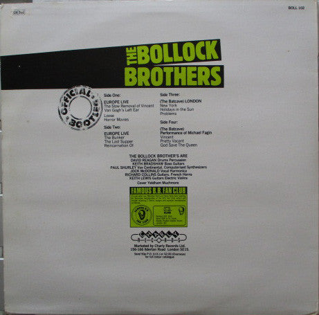 The Bollock Brothers : Live Performances - Official Bootleg (2xLP, Album)