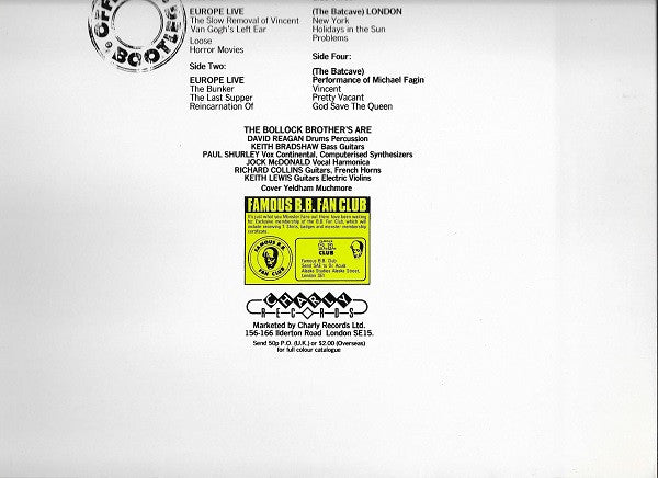 The Bollock Brothers : Live Performances - Official Bootleg (2xLP, Album)