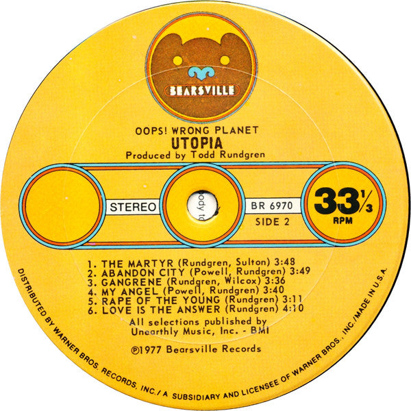 Utopia (5) : Oops! Wrong Planet (LP, Album, Pit)