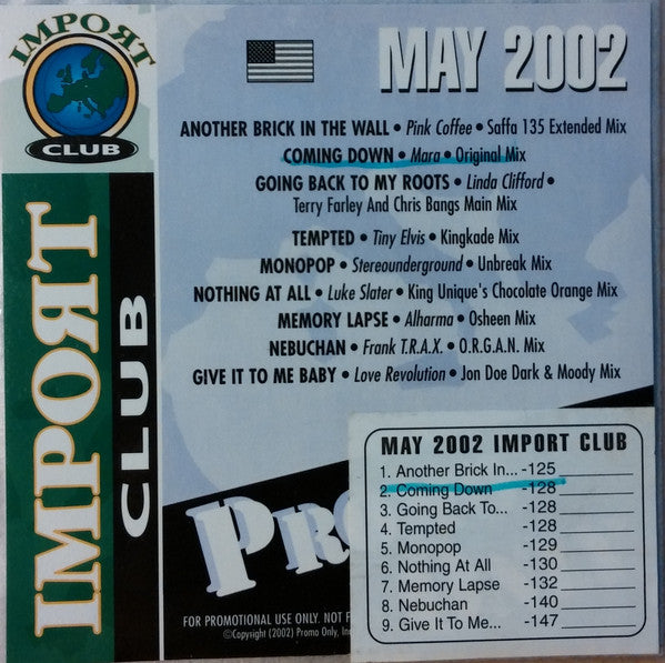 Various : Promo Only Import Club: May 2002 (CD, Comp, Promo)