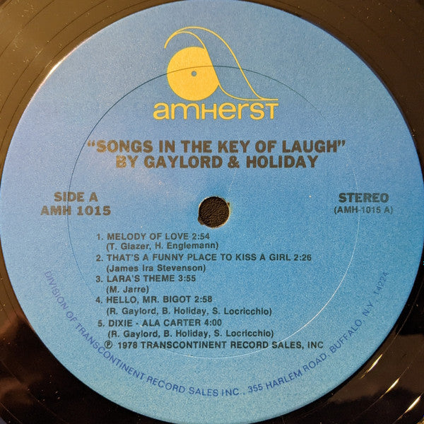 Gaylord & Holiday : Songs In The Key Of Laugh (LP, Album)