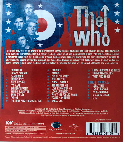 The Who : Live At Shea Stadium 1982 (DVD-V, Multichannel, NTSC)