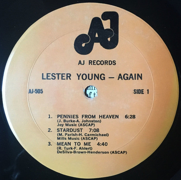 Lester Young : Archives Of Jazz Vol-4 Lester Young...Again (LP, Album)