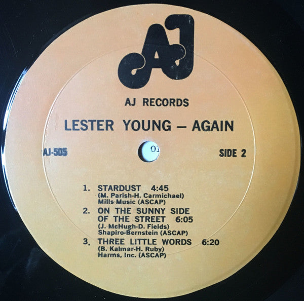 Lester Young : Archives Of Jazz Vol-4 Lester Young...Again (LP, Album)