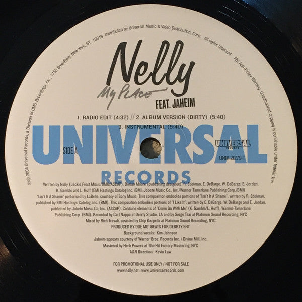 Nelly Feat. Jaheim : My Place (12", Single, Promo)