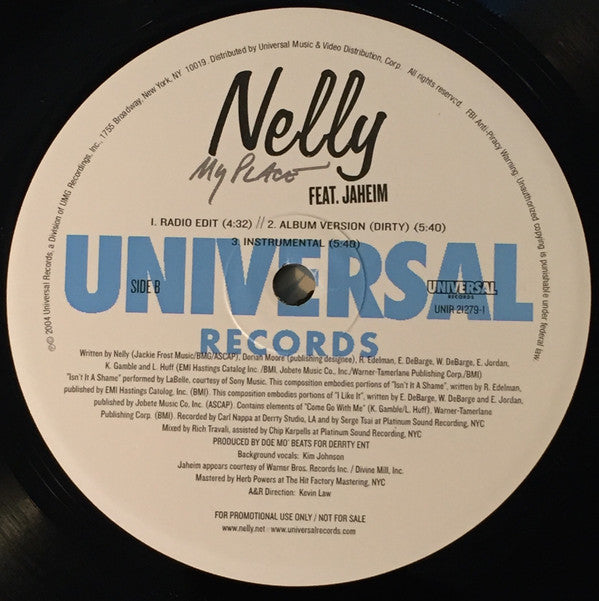 Nelly Feat. Jaheim : My Place (12", Single, Promo)