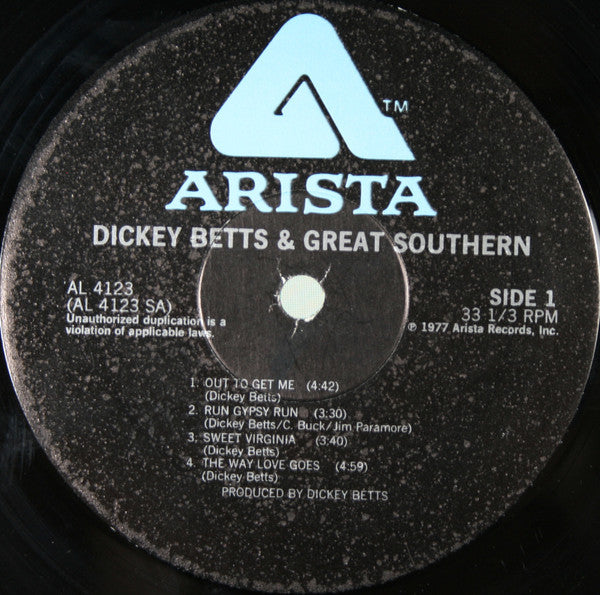 Dickey Betts & Great Southern : Dickey Betts & Great Southern (LP, Album, Alt)