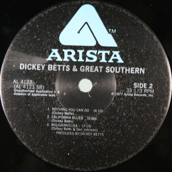Dickey Betts & Great Southern : Dickey Betts & Great Southern (LP, Album, Alt)