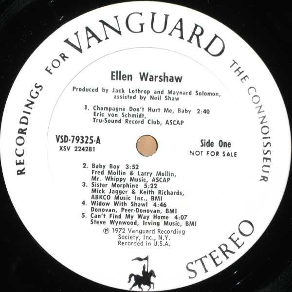 Ellen Warshaw : Ellen Warshaw (LP, Album, Promo)