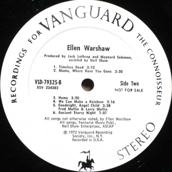 Ellen Warshaw : Ellen Warshaw (LP, Album, Promo)
