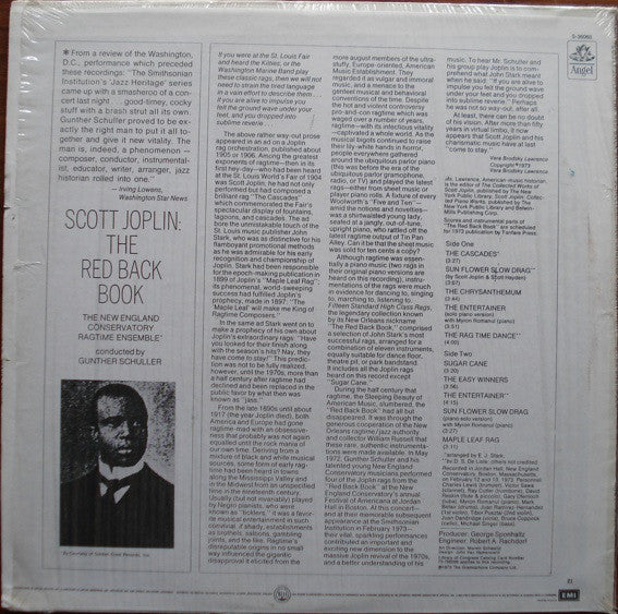 Scott Joplin - The New England Conservatory Ragtime Ensemble Conducted By Gunther Schuller : The Red Back Book (LP, Album, Los)