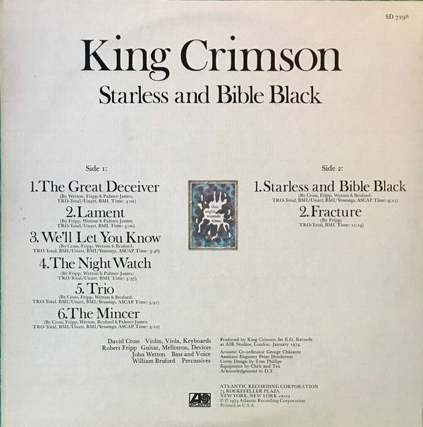 King Crimson : Starless And Bible Black (LP, Album, PR )