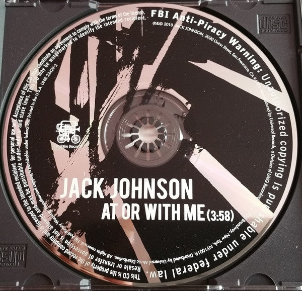 Jack Johnson : At Or With Me (CD, Single, Promo)