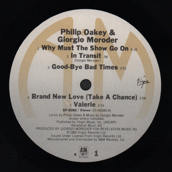 Philip Oakey & Giorgio Moroder : Philip Oakey & Giorgio Moroder (LP, Album, B)