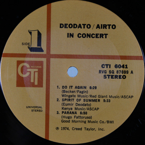 Eumir Deodato / Airto Moreira : In Concert (LP, Album, Ter)