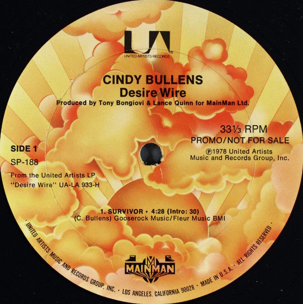 Cindy Bullens : Cindy Bullens Sneak Preview (12", Promo, Pro)
