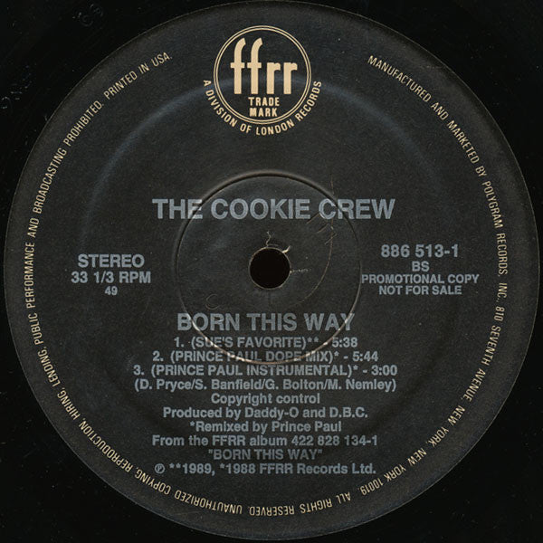 The Cookie Crew : Born This Way (12", Single, Promo)