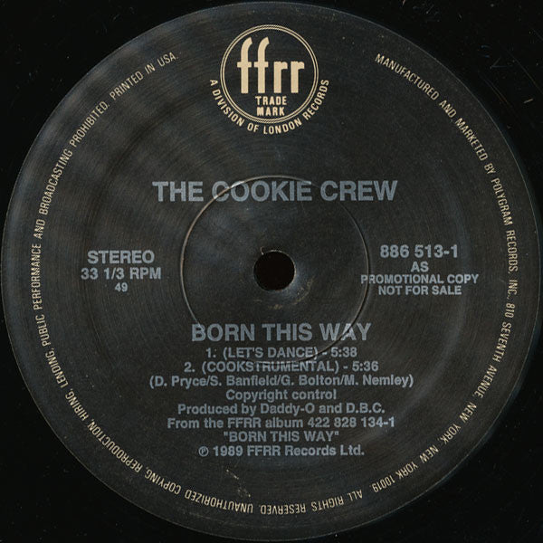 The Cookie Crew : Born This Way (12", Single, Promo)