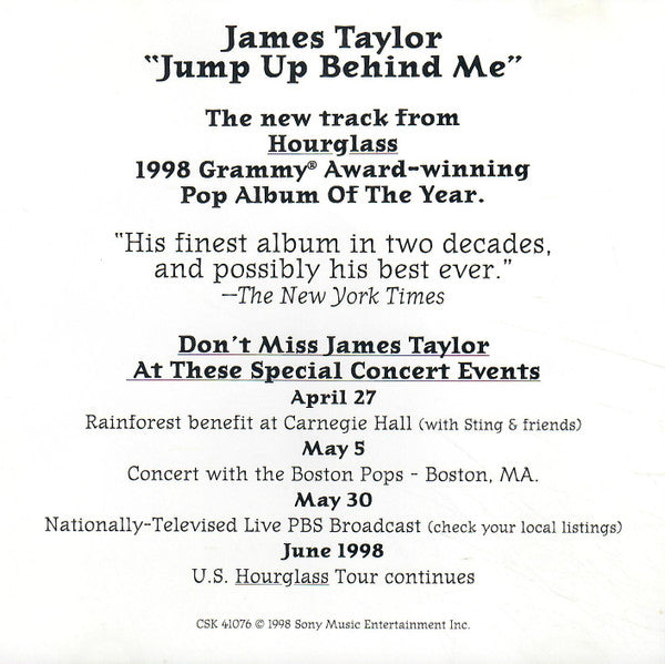 James Taylor (2) : Jump Up Behind Me (CD, Single, Promo)