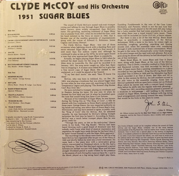 Clyde McCoy And His Orchestra : Sugar Blues 1951  (LP, Mono)