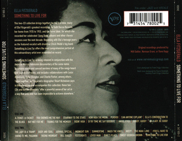 Ella Fitzgerald : Something To Live For (2xCD, Comp)