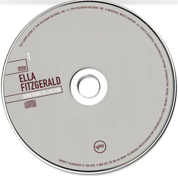 Ella Fitzgerald : Something To Live For (2xCD, Comp)
