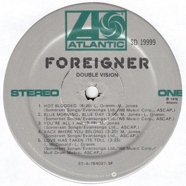 Foreigner : Double Vision (LP, Album, SP )