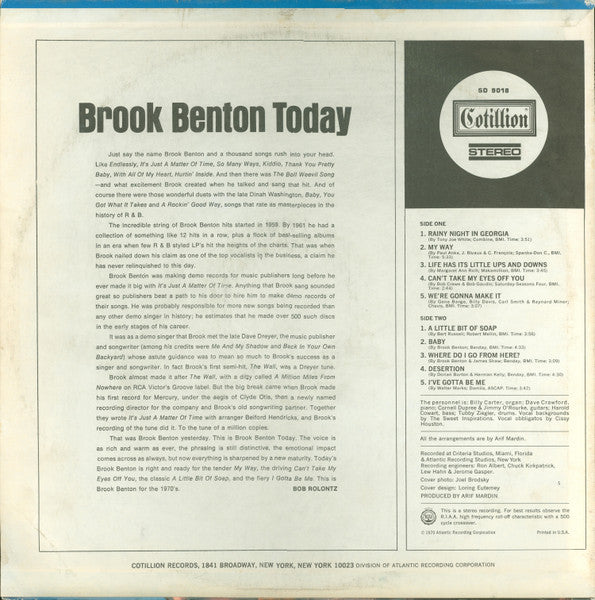 Brook Benton : Brook Benton Today (LP, Album)