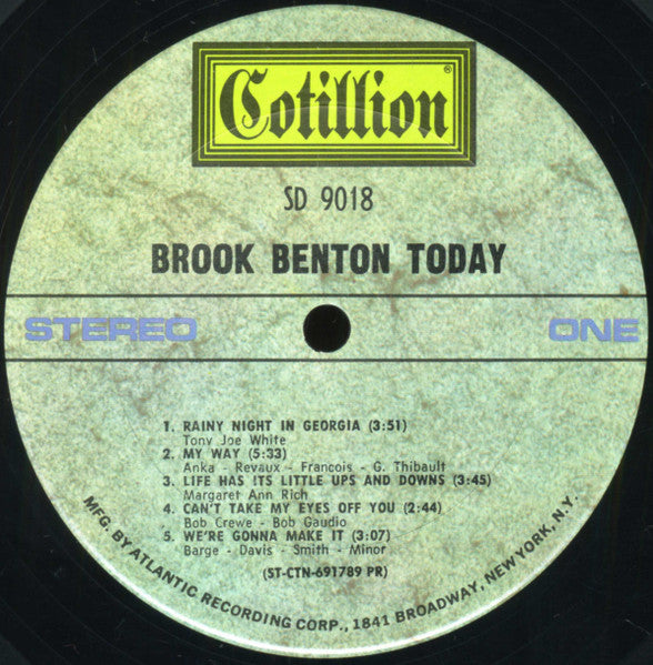 Brook Benton : Brook Benton Today (LP, Album)
