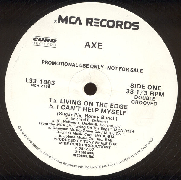 AXE : Gives You Double-Edged, Double-Grooved Rock 'N' Roll (12", Maxi, Promo)