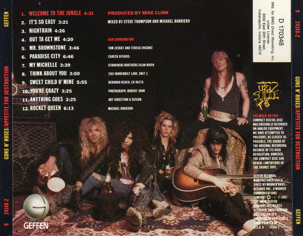 Guns N' Roses : Appetite For Destruction (CD, Album, Club, RE, SRC)