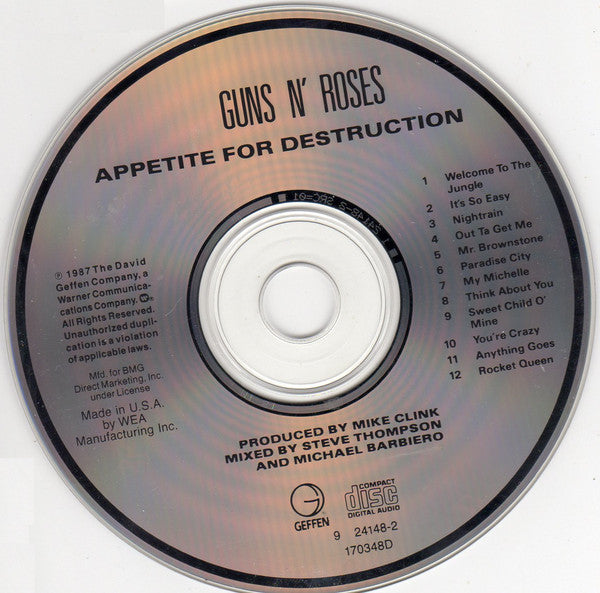 Guns N' Roses : Appetite For Destruction (CD, Album, Club, RE, SRC)