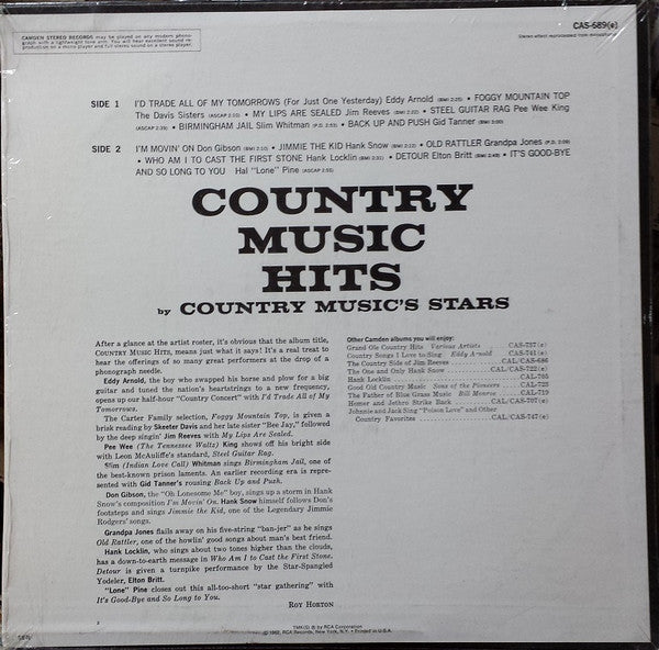 Various : Country Music Hits By Country Music's Stars (LP, Comp)