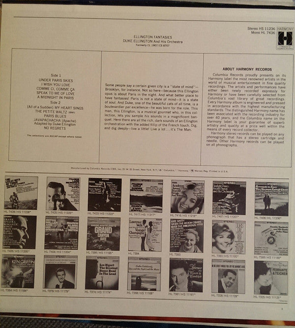 Duke Ellington And His Orchestra : Ellington Fantasies (LP, Album)