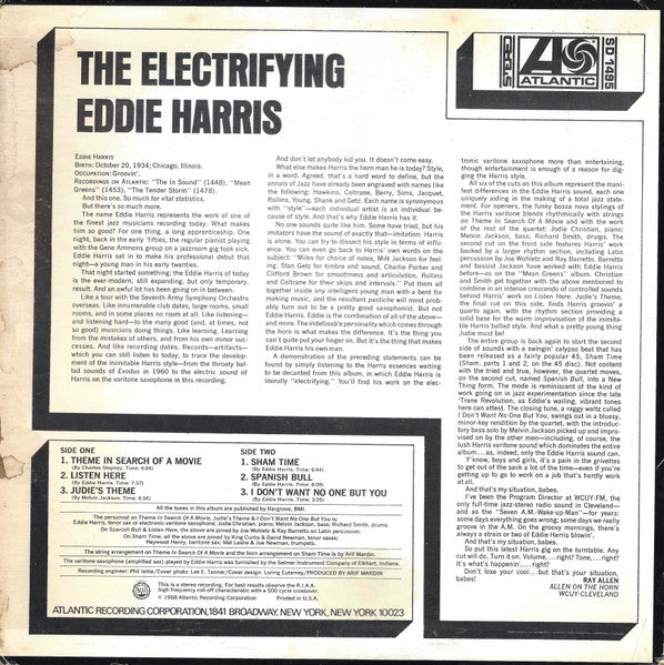 Eddie Harris : The Electrifying Eddie Harris (LP, Album, RP, CT )